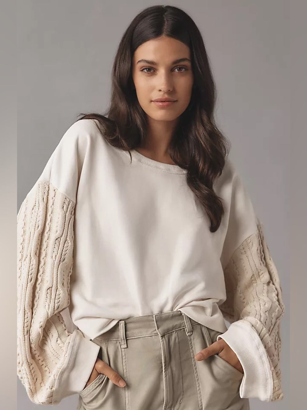 Anthropologie Pilcro Sweater Sleeve Sweatshirt Blouse Top